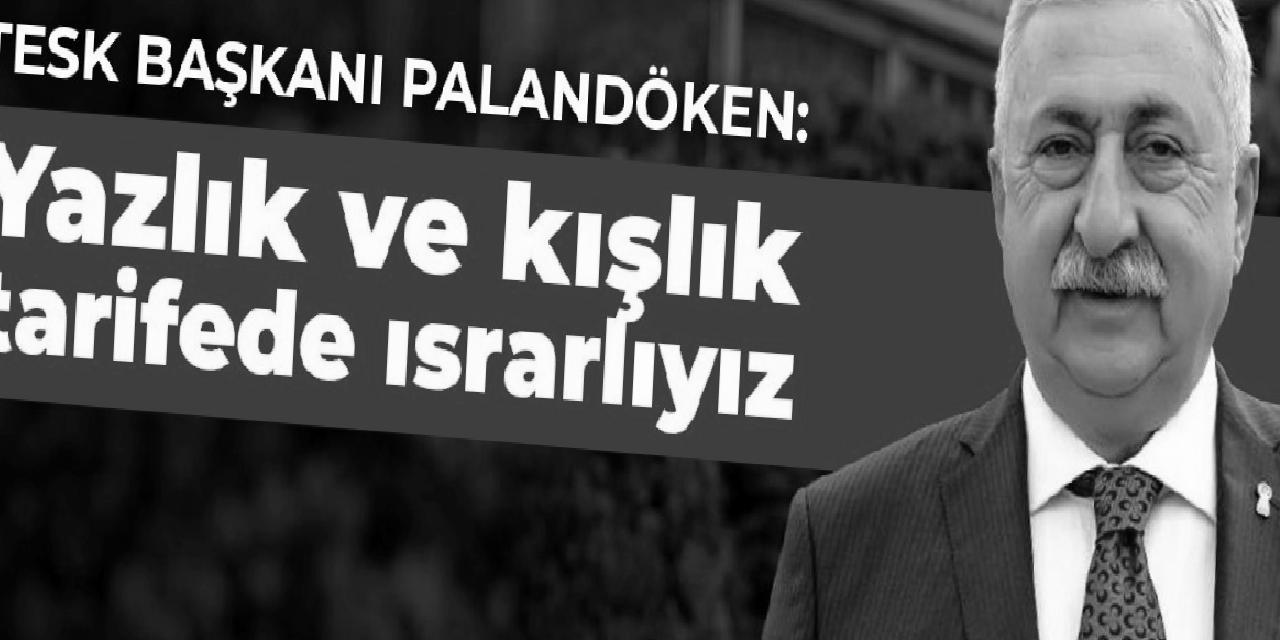 TESK Başkanı Palandöken: Yazlık ve kışlık tarifede ısrarlıyız